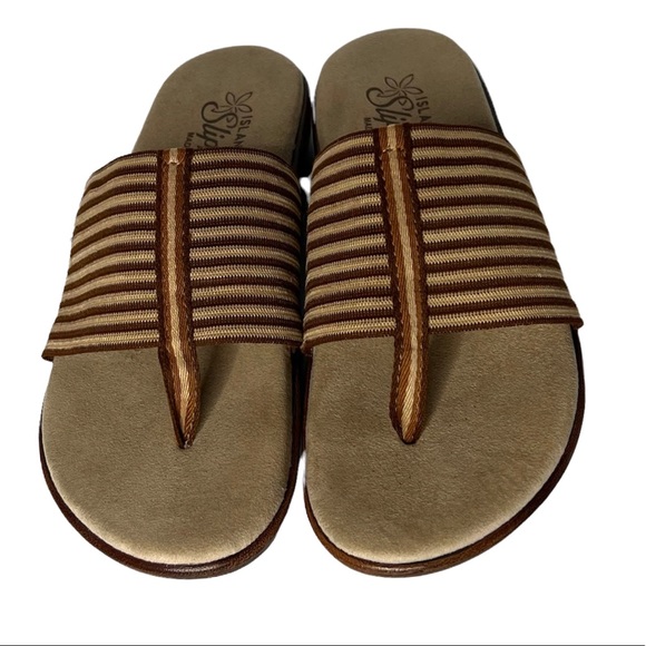 Island Slipper Elastic Thong Flat Sandal Size 6 - Picture 2 of 7